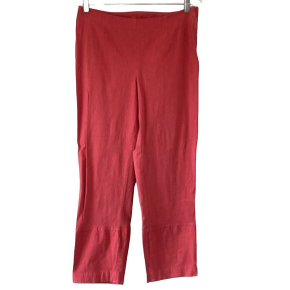 CUT LOOSE NEW Stretch Border Ankle Crop Pants Red Coral Mini Corduroy Size Med - Picture 1 of 14